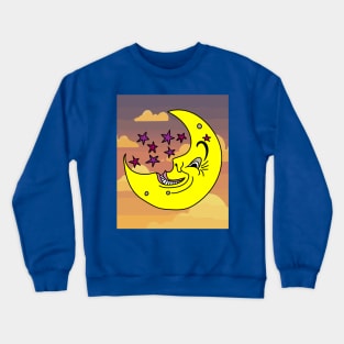 Luminous Moon Half Moon Face Crewneck Sweatshirt